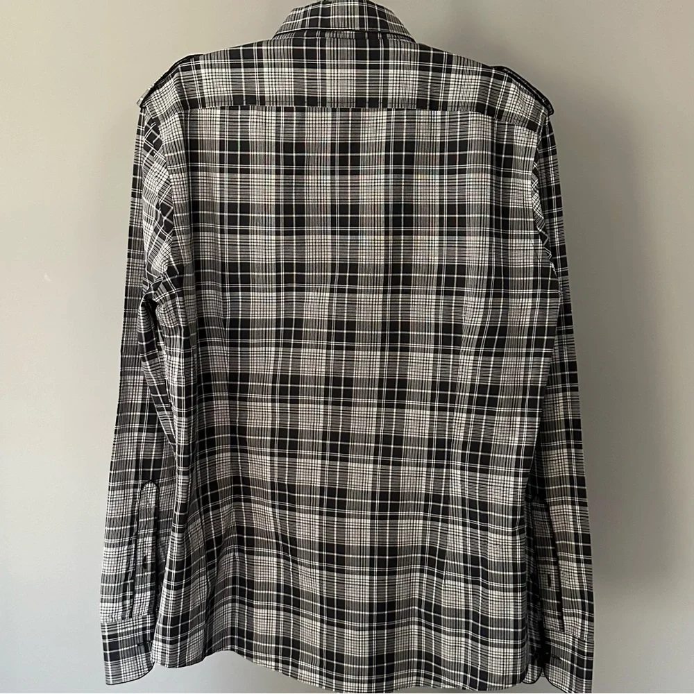 Gucci Plaid Epaulette Button Down Shirt